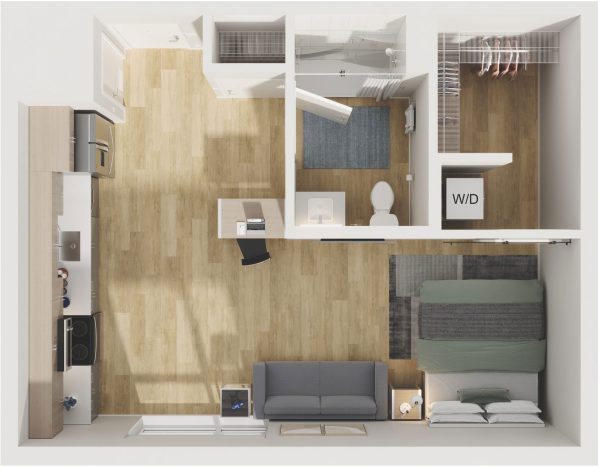 studio  bedroom layout
