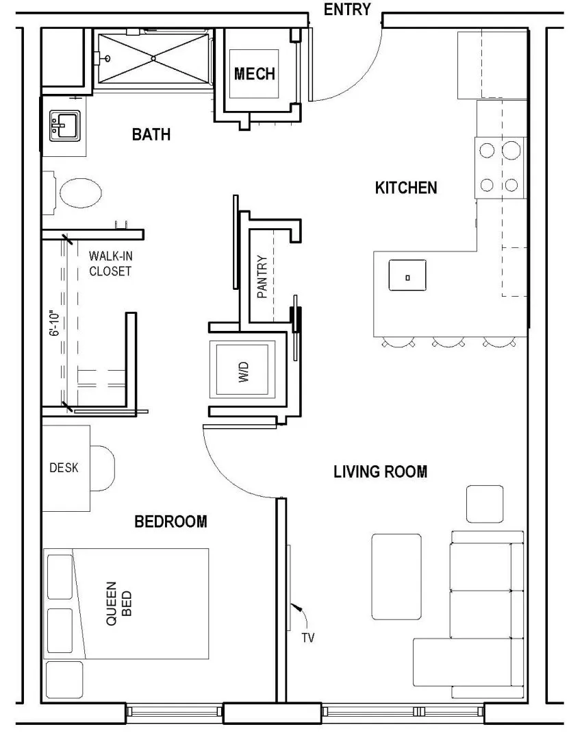 one bedroom A layout