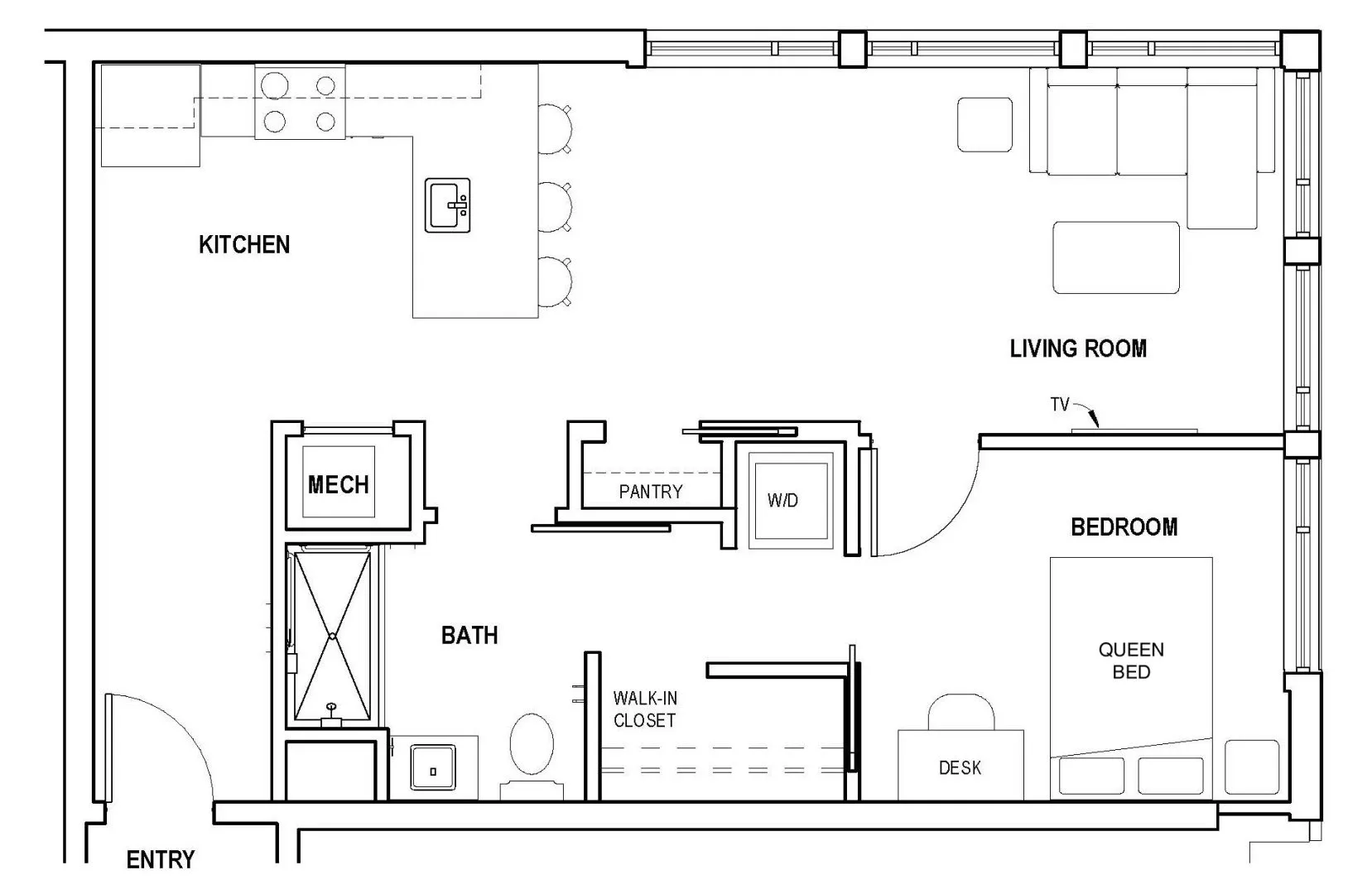 one bedroom C layout