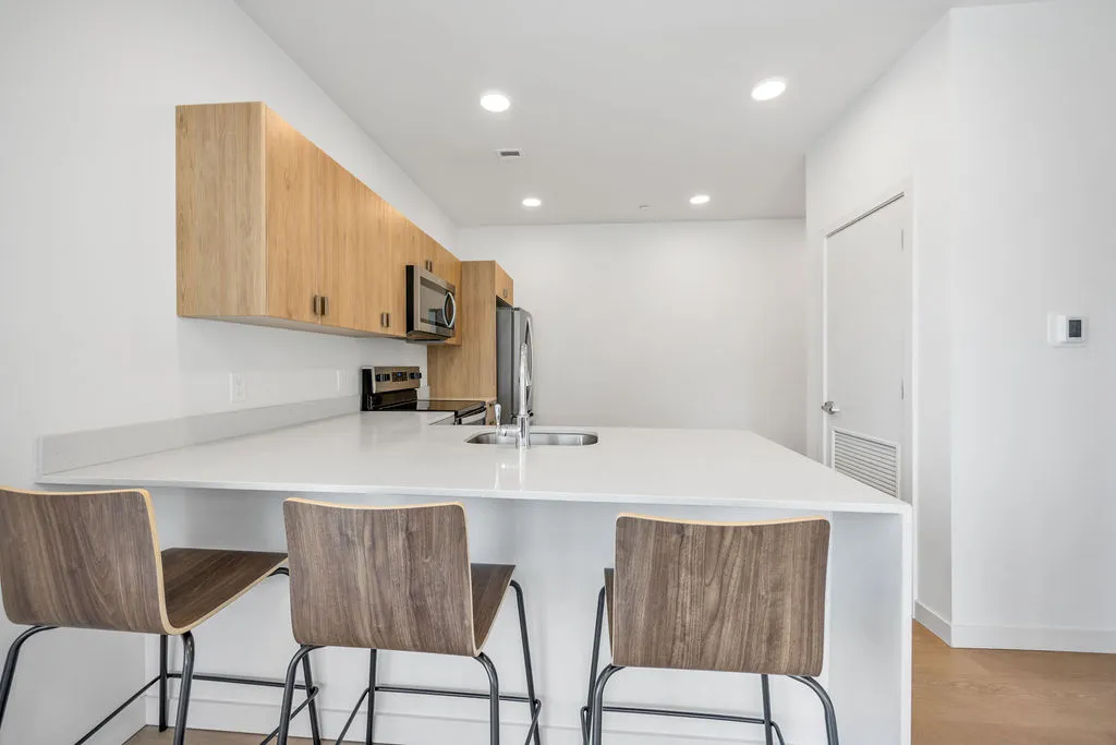 kitchen counter and chairs