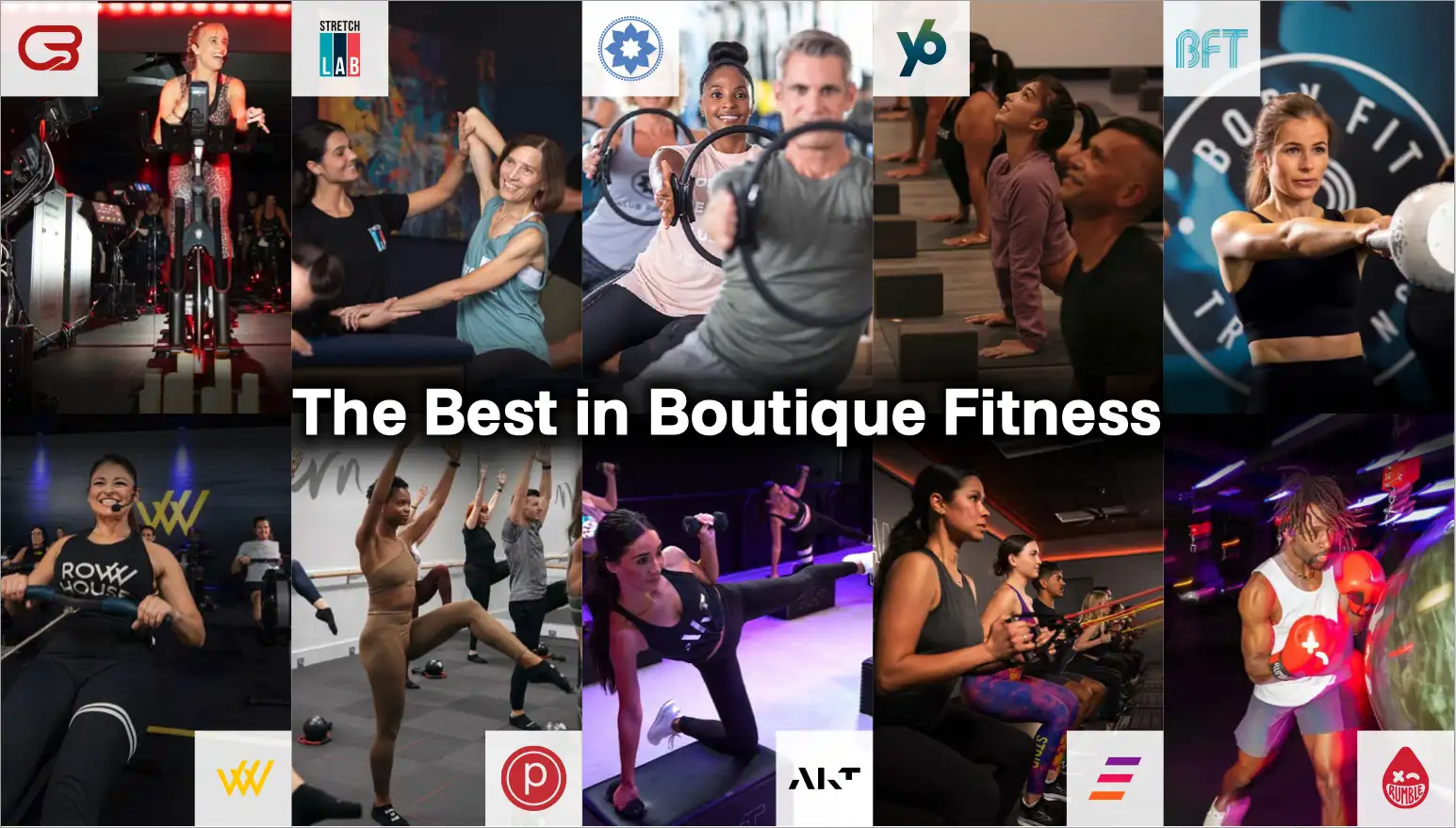 people in various fitness activities